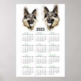 Póster Calendario de Pastores Alemanes 2025