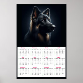 Póster Calendario de Pastores Alemanes 2025