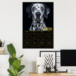Póster Calendario de Perro Dálmata 2026