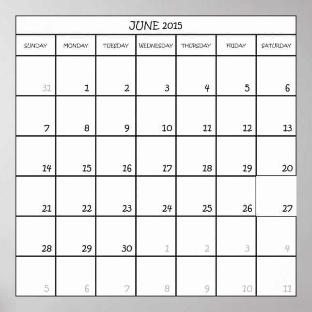 PÓSTER CALENDARIO DE PLANIFICADOR JUNIO 2015 (Frente)