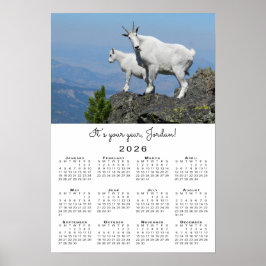 Póster Calendario de plantilla de fotografía de cabra ins