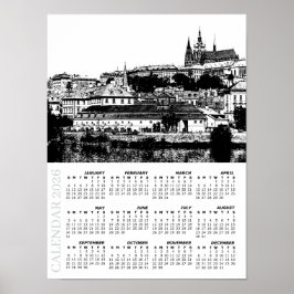 Póster Calendario de Praga 2026, Castillo de Praga, Chequ