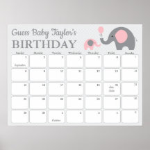 Calendario de predicción de cumpleaños de bebé ele