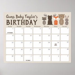 Póster Calendario de predicción de cumpleaños para baby s
