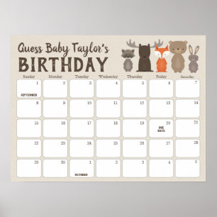 Póster Calendario de predicción de cumpleaños para baby s