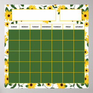 Póster Calendario de profesor de clasic patch de girasole