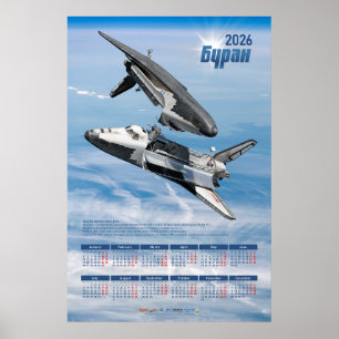 Póster Calendario de Rendezvous del Transbordador Buran S