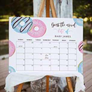 Póster Calendario de revelación de género de donut Adivin