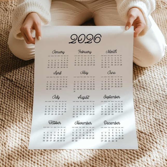 Póster Calendario de tipografía retro 2022 (Subido por el creador)