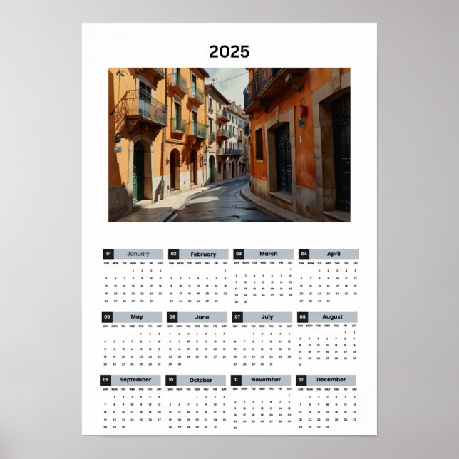 Póster Calendario de Vistas Hermosas de Francia (Frente)