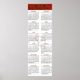 Póster Calendario del Año Chino del Raton 2020