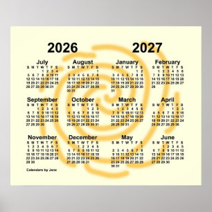 Póster Calendario del año escolar 2026-2027 Días Soleados