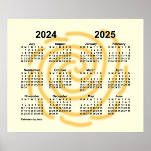 Póster Calendario del año escolar Días Soleados 2024-2025