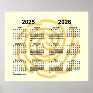 Póster Calendario del año escolar Días Soleados 2025-2026