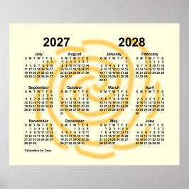 Póster Calendario del año escolar Días Soleados 2027-2028