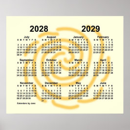 Póster Calendario del año escolar Días Soleados 2028-2029