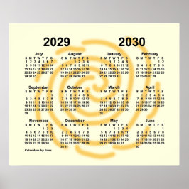Póster Calendario del año escolar Días Soleados 2029-2030