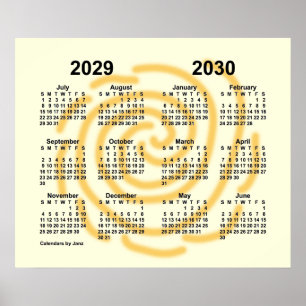 Póster Calendario del año escolar Días Soleados 2029-2030