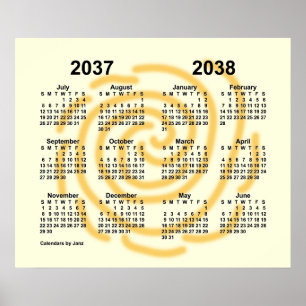 Póster Calendario del año escolar Días Soleados 2037-2038