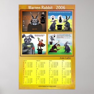 Póster Calendario del conejo 2006 de Warren de Anjo Lafin