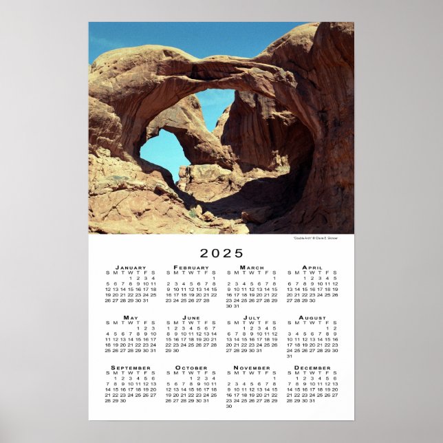 Póster Calendario del desierto de doble arco 2025 (Frente)