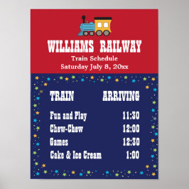 Póster Calendario del Fiesta de trenes