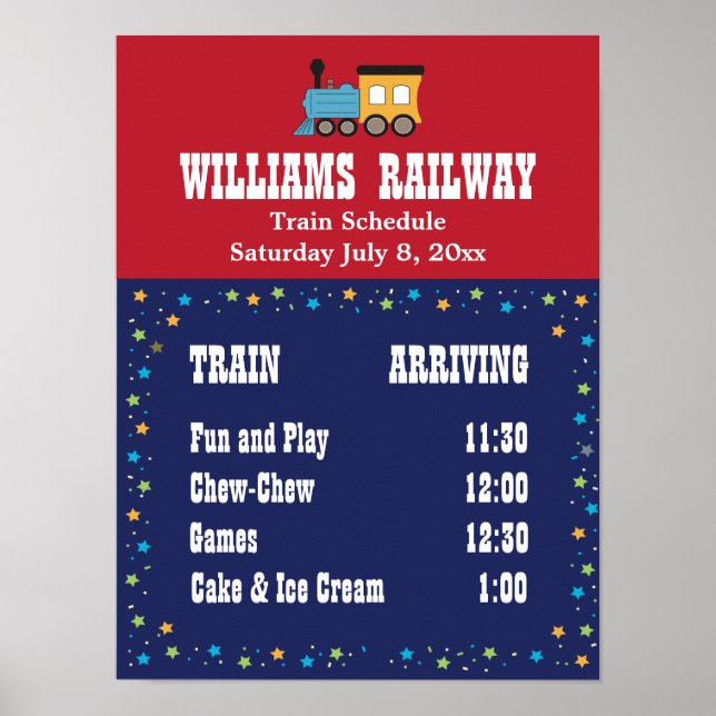Póster Calendario del Fiesta de trenes (Frente)