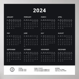 Póster Calendario del logotipo de negocios corporativo mi