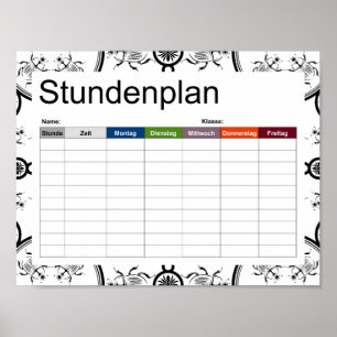 Póster Calendario del patrón de la línea de azulejos de S