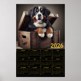 Póster Calendario del Perro de Montaña de Berna 2026