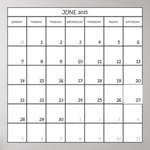 PÓSTER CALENDARIO DEL PLANIFICADOR DE JUNIO DE 2015