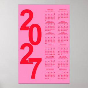Póster Calendario Elegante Tipográfico Mínimo Moderno 202