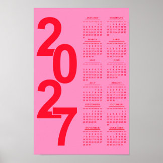 Póster Calendario Elegante Tipográfico Mínimo Moderno 202