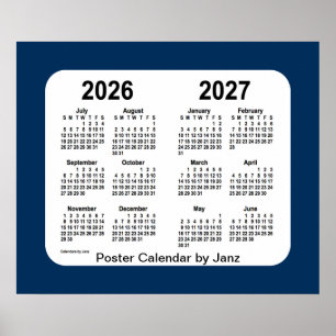 Póster Calendario Escolar Azul de la Caja de Policía 2026