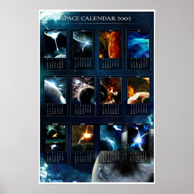 Póster Calendario espacial 2005 (Frente)