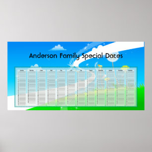 Póster Calendario Eterno de Dientes de León Poster