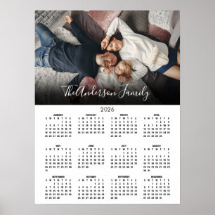 Póster Calendario Familiar 2026 Foto Moderna