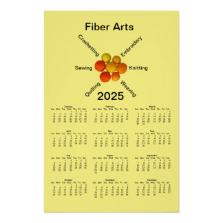 Póster Calendario - Fiber Arts Yarn Balls 2025
