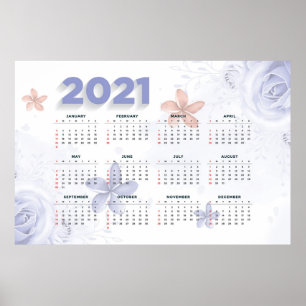 Póster Calendario Floral 2021