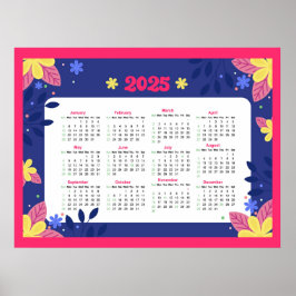 Póster Calendario Floral 2025