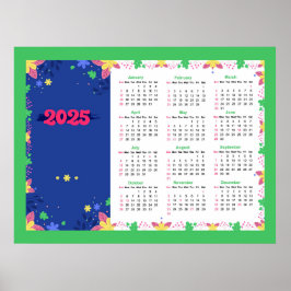 Póster Calendario Floral 2025