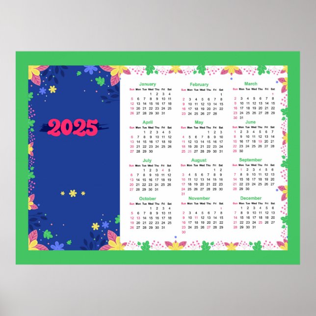 Póster Calendario Floral 2025 (Frente)