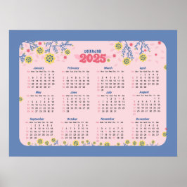 Póster Calendario Floral 2025