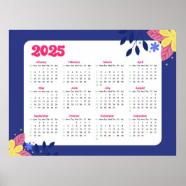 Póster Calendario Floral 2025
