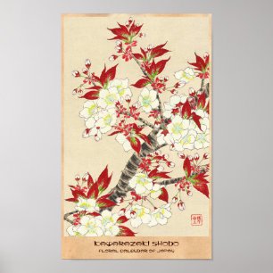 Póster Calendario floral Kawarazaki Shodo de Japón