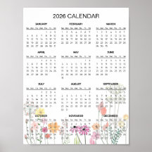Calendario floral simple pero elegante 2026 | 
