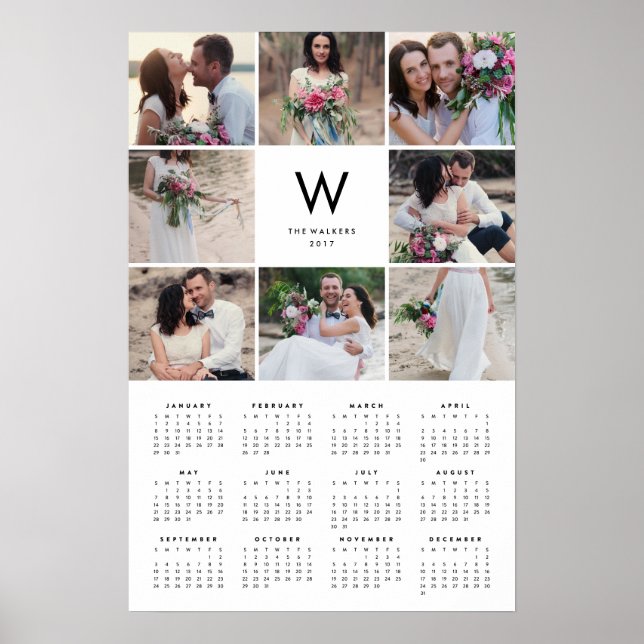 Póster Calendario Foto Anual Minimal Collage 16x24 2017 (Frente)