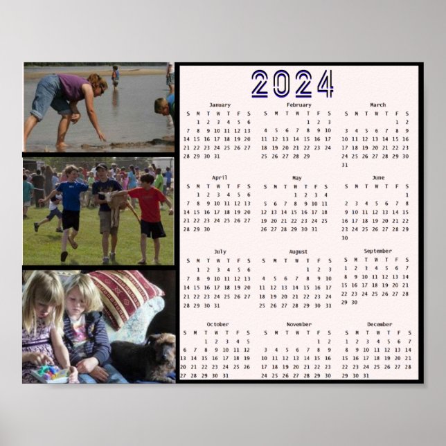 Póster Calendario fotográfico 2024 Modern Minimal 3 (Frente)