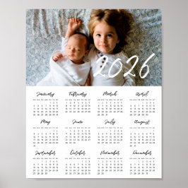 Póster Calendario fotográfico familiar moderno de 2024
