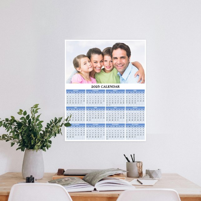 Póster Calendario fotográfico Personalizado 2025 (Personalize 2025 with our custom photo calendar poster—display a favorite photo and stay organized.)